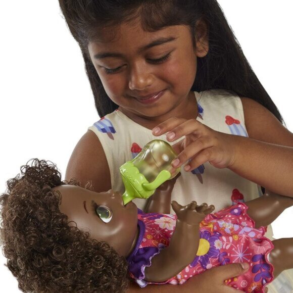 New in Box Talking Baby Alive Happy Hungry Baby Black Curly Hair Doll for Age 3+ - Picture 6 of 16